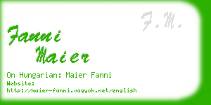 fanni maier business card